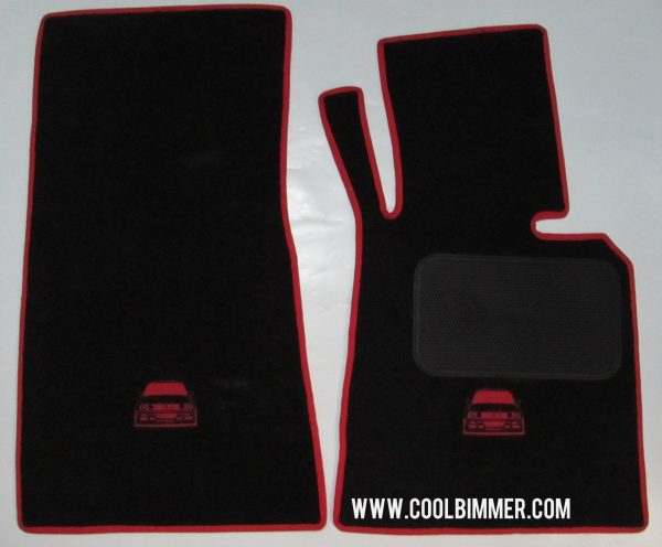 Carpet BMW E30 Premium Velvet Material Black Red Line